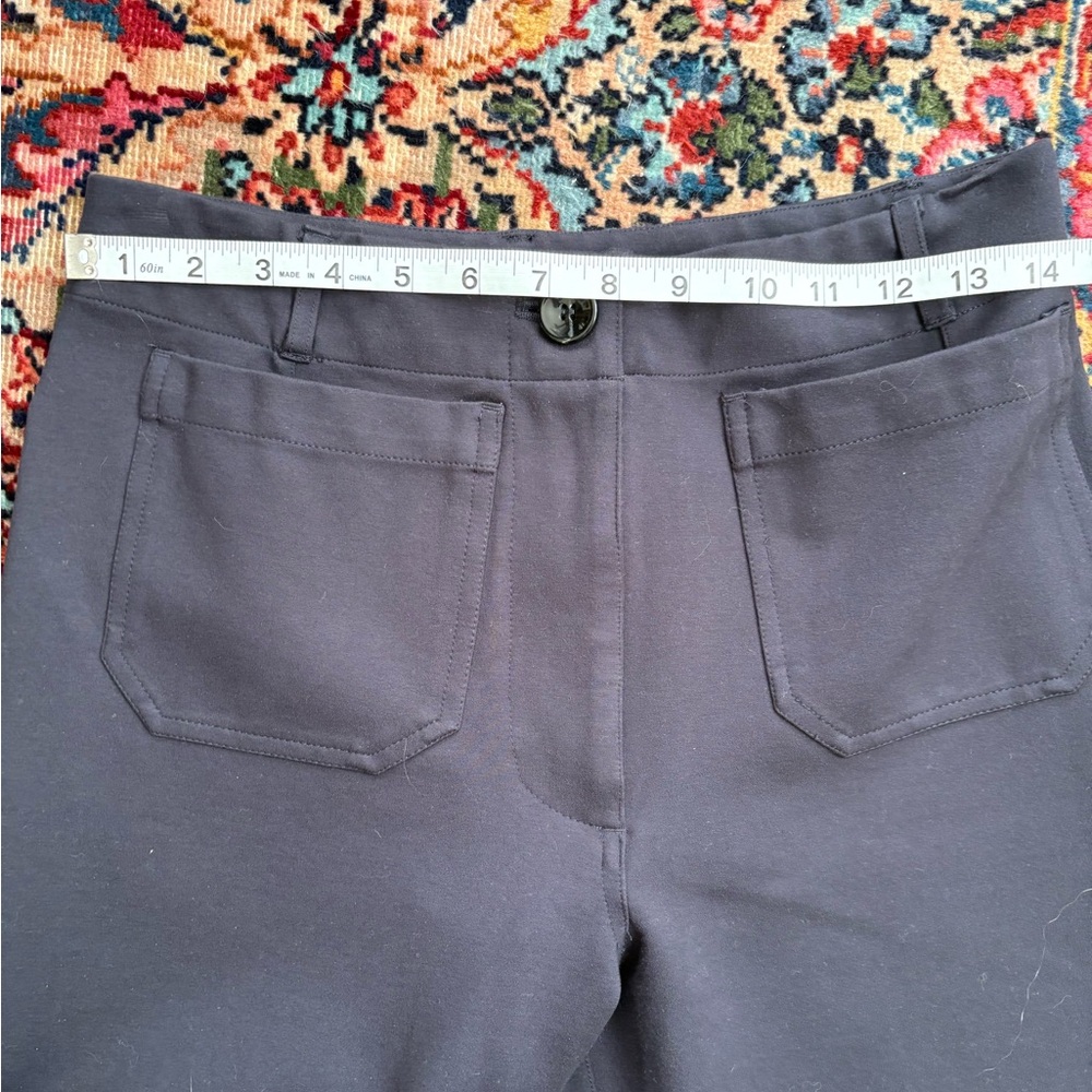 Quince Navy Blue Stretch Wide Leg Cropped Pants - Picture 3 of 10